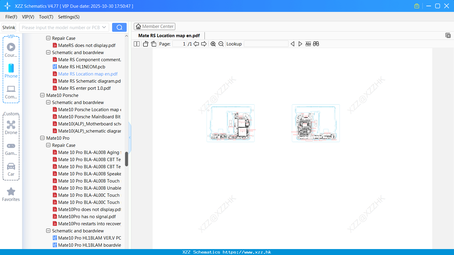 Huawei Mate RS Location Map En